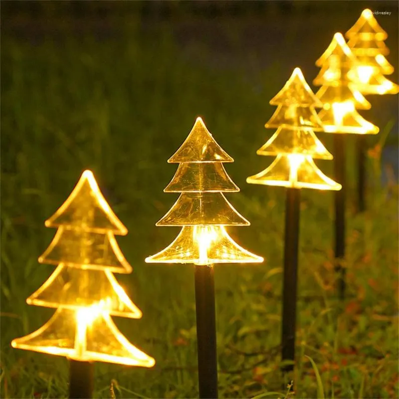 Solenergi Garden Lamp 1 till 5 julstjärna/snöflinga/träd utomhuslandskapsdekoration under jord för festhelg