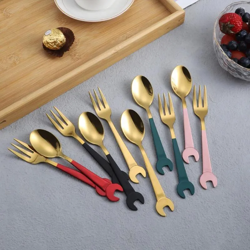 Учебные посуды наборы 1 набор десертов Scoop Complive Grip Anti-Rust Creative Mykebling Heanless Steal Spoon Spoon Home Supply