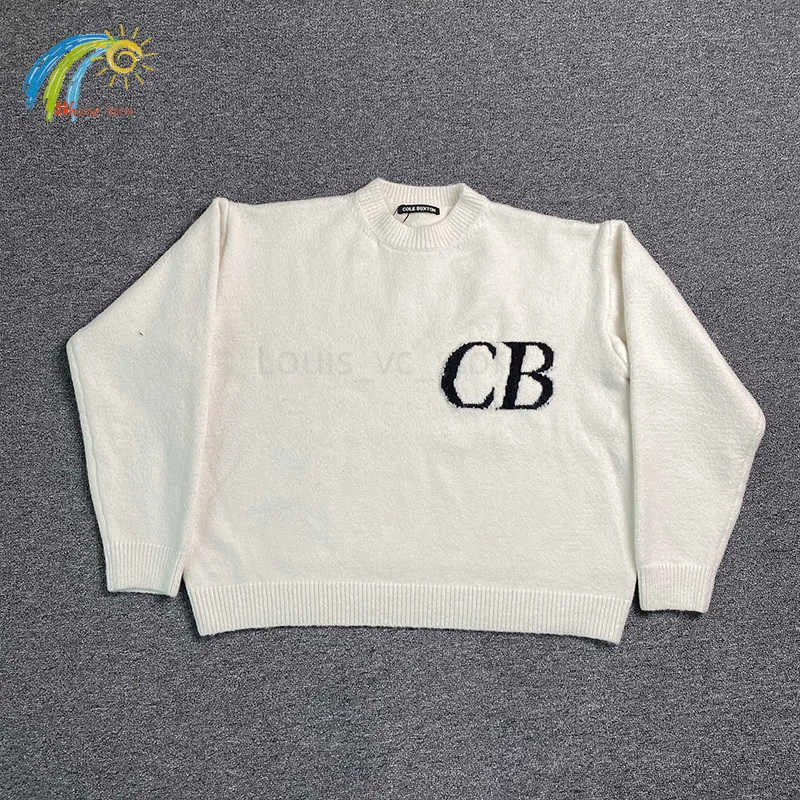 cole buxton knit Classic Scrawled Slogan Jacquard Cole Buxton Knitted Sweater Men Women Best Quality Crewneck CB Sweatshirts Pullovers Blue F7