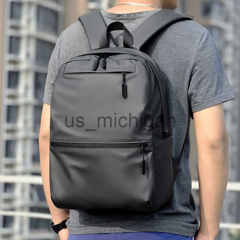 Backpack New 14inch Fashion Large Capacity Shoulder Bag Lightweight Laptop Bag Pu Backpack J230806