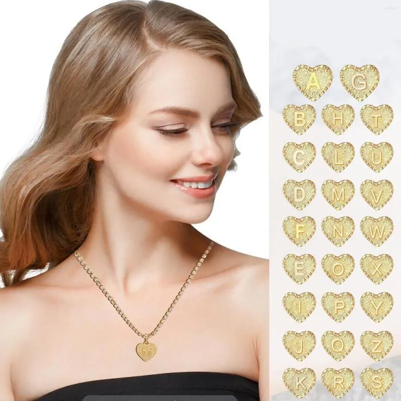 Anhänger Halsketten Funkelnde Goldfarbe Alphabet Charms Tennis Choker Halskette Luxus A-Z Buchstabe Anfangsname für Frauen Geschenk