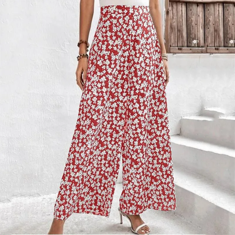 Pantalon femme femmes 2023 été automne dames Joggers Streetwear fleur taille ample jambe large pantalon étudiant surdimensionné pantalons de survêtement