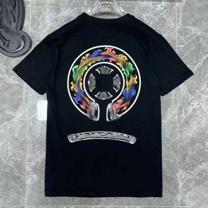 Fashion's Men's Luxury Thirt Brand Ch T-Shirts Designers Men Women Tops Tees Horseshoe Sanskrit Cross Print Classics T-shirt Cotton Thirt Casual Short Short Shirts VZBS