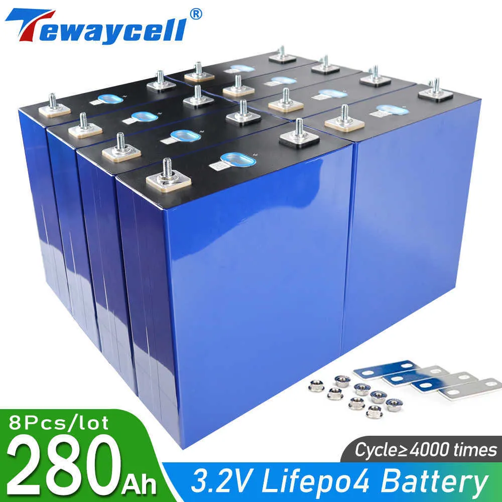 NOUVEAU 8pcs 3.2v 280ah Lifepo4 Batterie Rechargeable Lithium Fer Phosphate Cellule Solaire 12v 24v 280ah Grade A Cellule Lifepo4 Sans Impôt