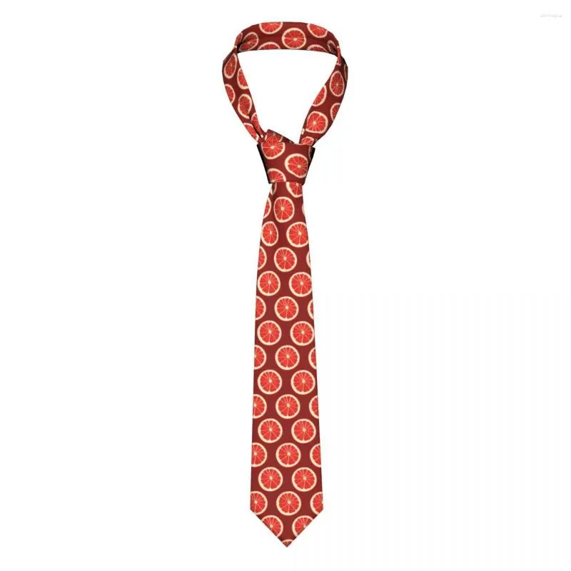 Papillon Fettine di limone rosso Cravatta unisex Sottile in poliestere 8 cm Collo classico per uomo Accessori per camicie Cravatta Festa di nozze