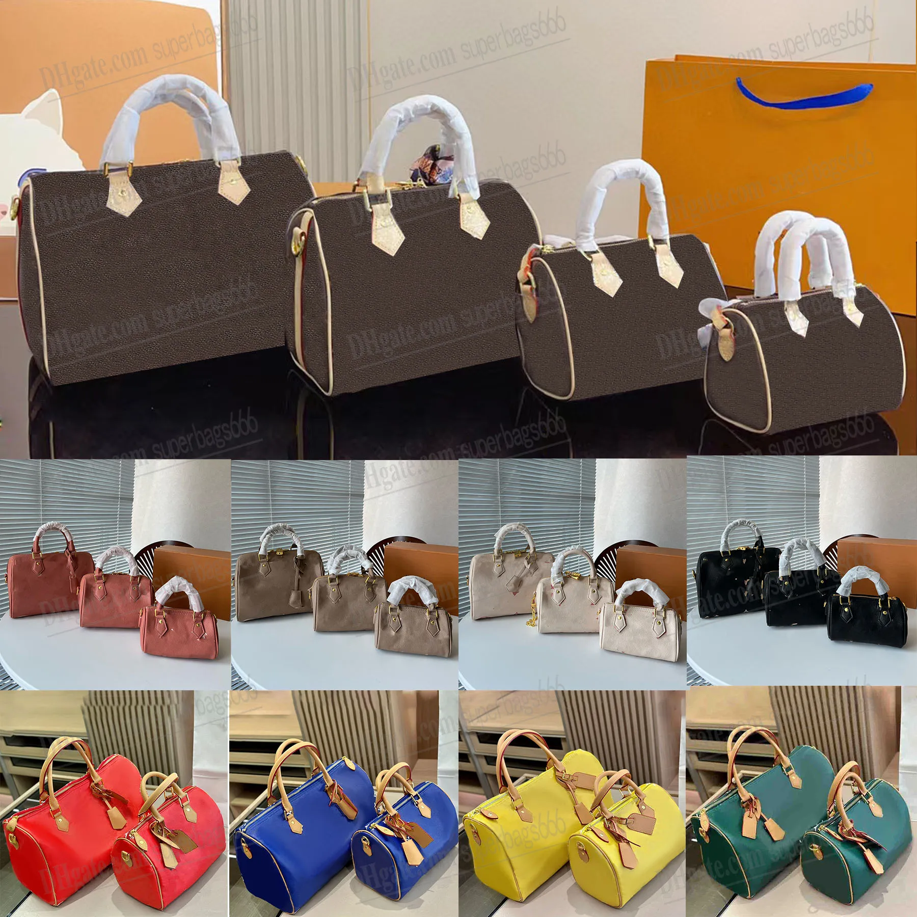 Speedy Bandouliere Handbag Designer Nano 20 25 30 35 Väskor präglade kvinnor Empreinte Tote Luxury Crossbody Axel Pures Wallet Leather