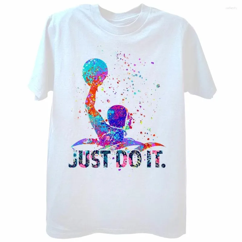 Heren t-shirts heren shirts zomerse mannen korte mouw water polo kleur kunst waterpolo halloween klassieke t-shirt printjongen casual tops witte tees