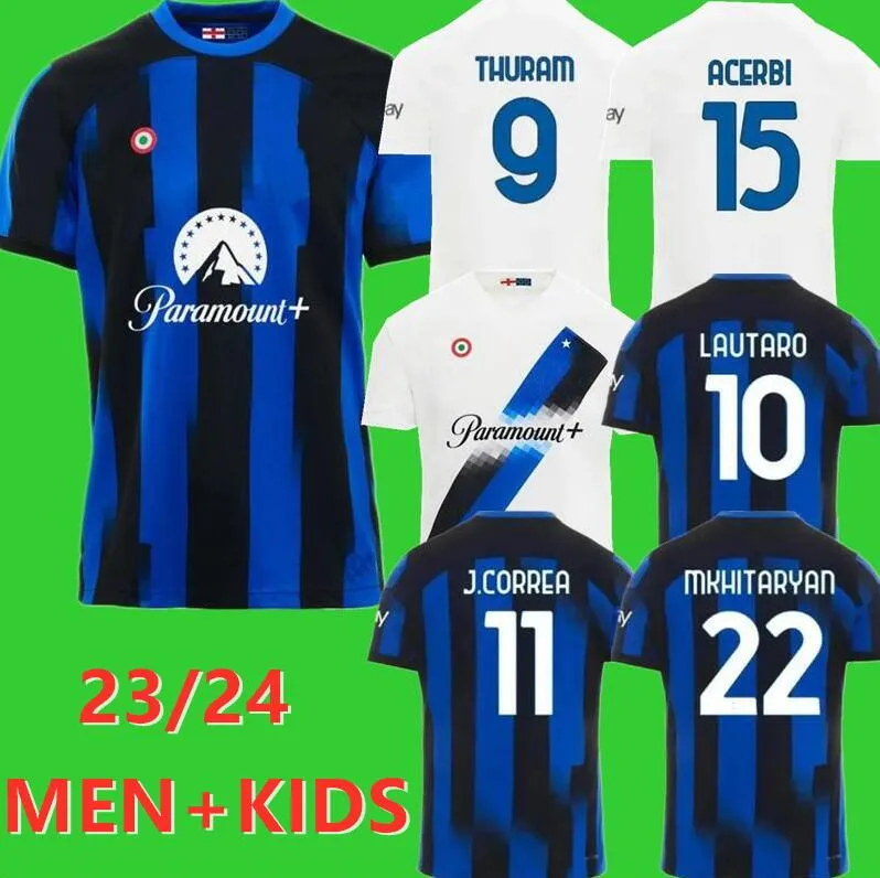 2023 2024 Inter Lukaku Soccer Jerseys Fans Joueur Version Dzeko Lautaro 2023 2024 Barella Calhanoglu Childre