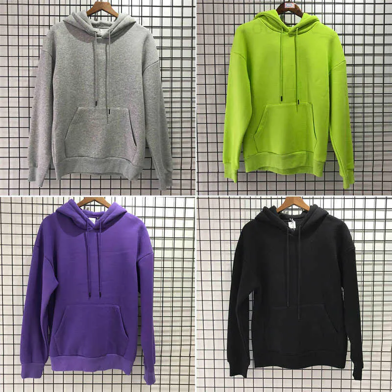 Couleur unie Hoodie Hommes Femmes Pull Haute Qualité Noir Blanc Gris Abricot Jaune Orange Violet Vert Bleu Sweats Nouveau T230806