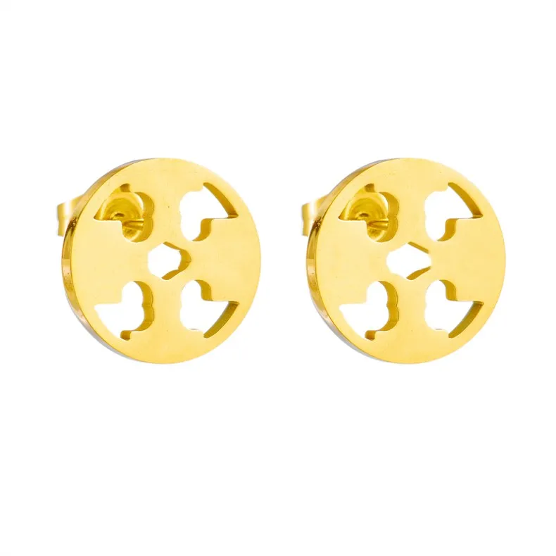 Fashion Vintage Four Leaf Clover Stud boucles d'oreilles designers pour femmes boucles d'oreilles hommes 18K plaqué or bohème rond boucle d'oreille bijoux Orecchini Schmuck Chirstmas Party Gift