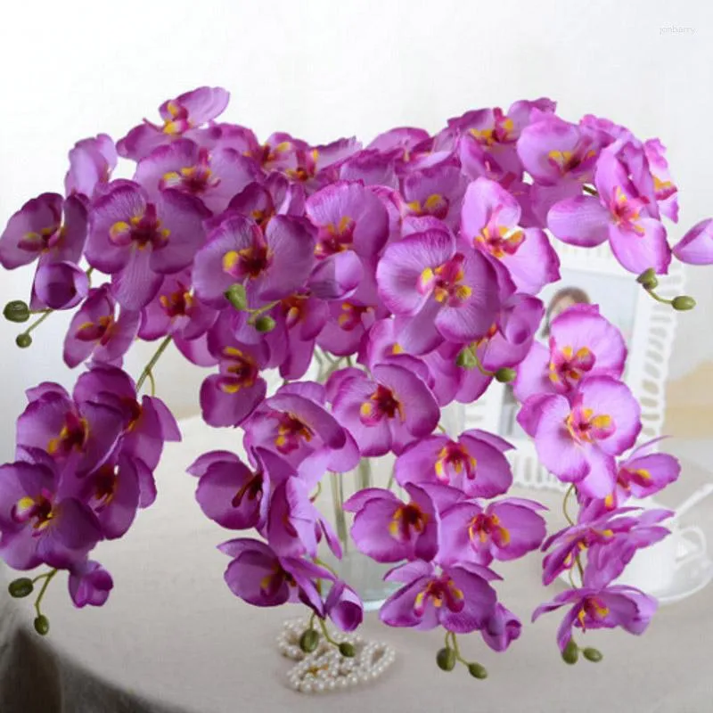 Dekorative Blumen, 1 Stück, weiße Orchideenzweige, künstlich, für Hochzeitsfeier, Dekoration, Orchideen