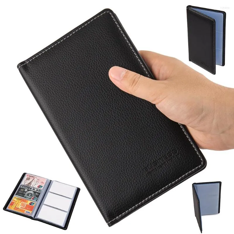 Posiadacze karty Przenośne wysokiej jakości skóra 90 Pockets Bank Case Organizer Book