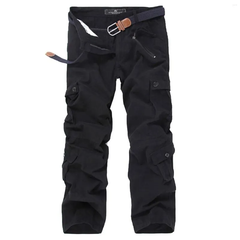 Pantaloni da uomo Multi Pocket Cargo High Street Style Tuta Pantaloni casual con cerniera per campeggio all'aperto Arrampicata Streetwear