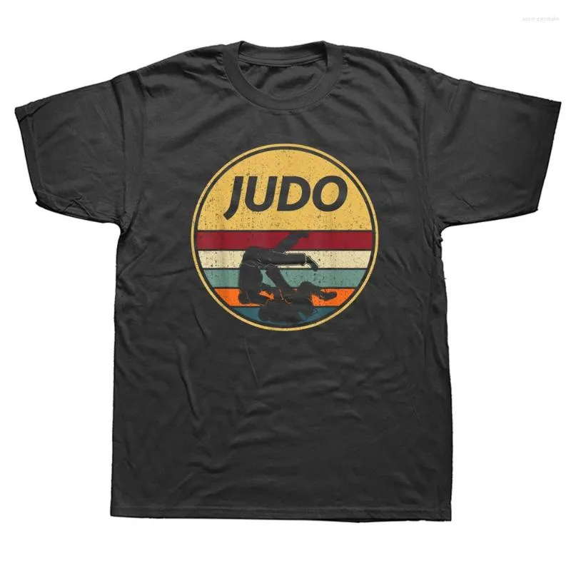 Camisetas Masculinas Retro Judo Fighter Vintage Graphic Algodão Streetwear Manga Curta Presentes de Aniversário Estilo de Verão T-shirt Roupas Masculinas