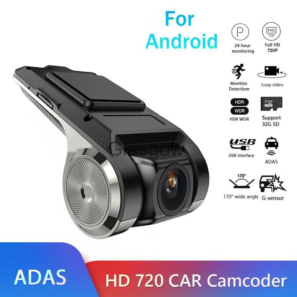 Coche DVRs cámara de salpicadero ADAS coche DVR Dashcam DVRs Video HD 720P USB TF tarjeta 32G grabadora automática para reproductor Multimedia Android DVD x0804 x0804