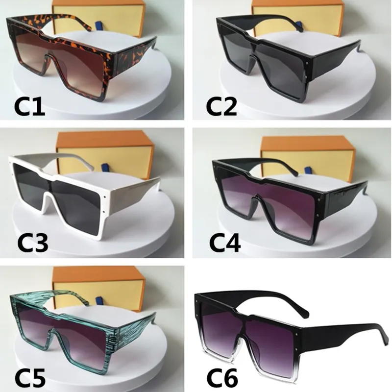 Lunettes De Soleil Carrées De Luxe Hommes Femme Designer Lunettes De Soleil Grand Cadre One Piece Miroir Oculos De Sol