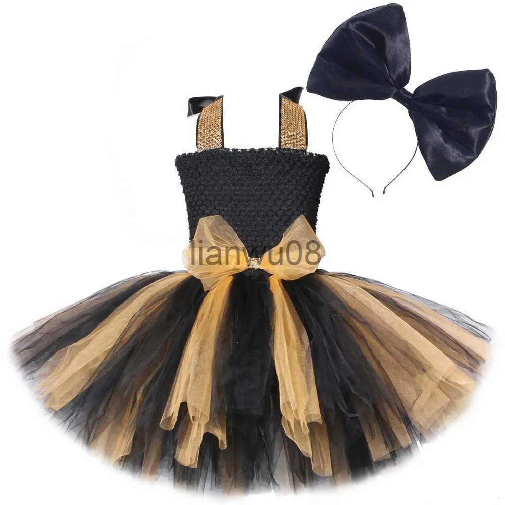 Robes de fille Lol Surprise Dolls Bow Dress pour filles Costumes du Nouvel An Princesse Girl Tutu Robes avec grand bandeau Bowknot Vêtements pour enfants x0806