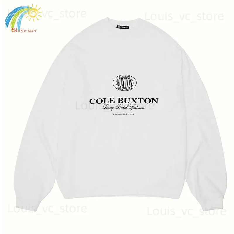 High Street Cole Buxton Sweatshirts Erkek Kadınlar En Kalite Beyaz Siyah Mektup Baskı Kazak Hoodies T230809