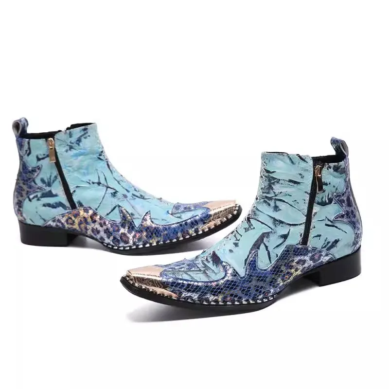 Мужские короткие ботинки кружевную заостренную боковую молнию Chelsea Boots Outdoor European American American Carry Swared Party Мужская обувь