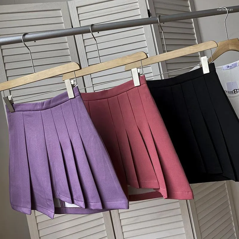 Skirts 2023 College Style Sexy Girl Skirt Pink High Waist Pleated A-line Short Fashion Casual Western