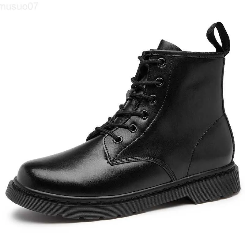 부츠 2020 New Men Boots 겨울 캐주얼 신발 패션 가죽 부츠 남자 고품질 고무 부츠를 타는 승마 보타 Hombre L230806