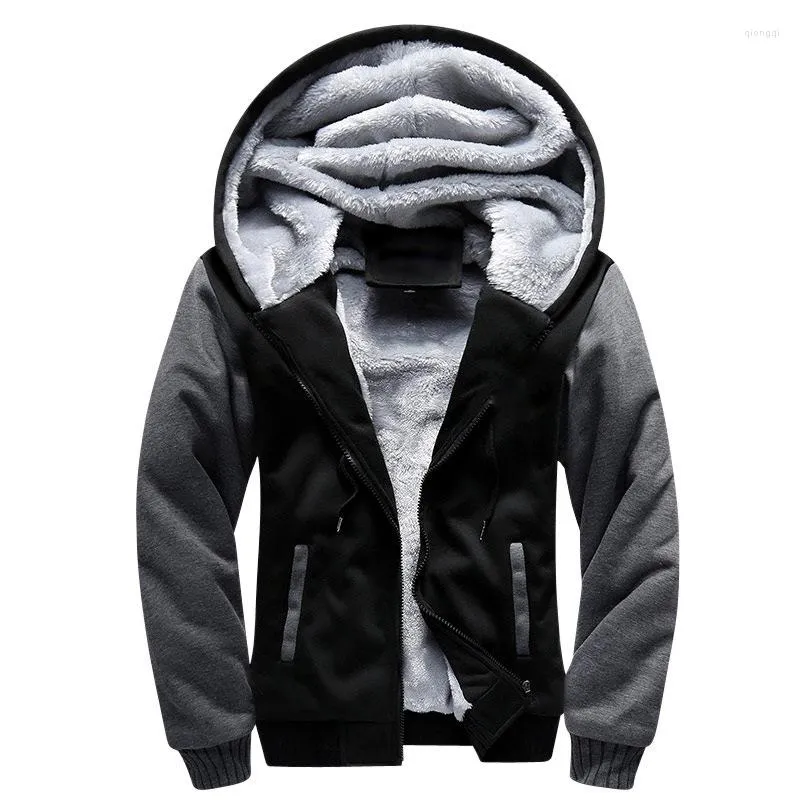 Moletons masculinos Shionfa patchwork Fleece Hoodie Winter Thick Sweatshirts Casual Cardigã com capuz Fashion Bomber Fur Jacket Zipper Coat 5xl