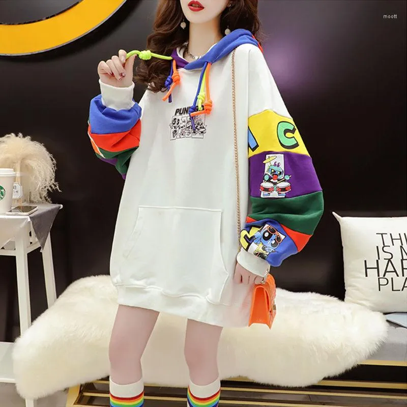 Women's Hoodies Hoodie Women Autumn 2023 Harajuku Pullover Korean Fashion Cartoon Print Sweatshirt Loose Cape Type Coats Fall Clothes For