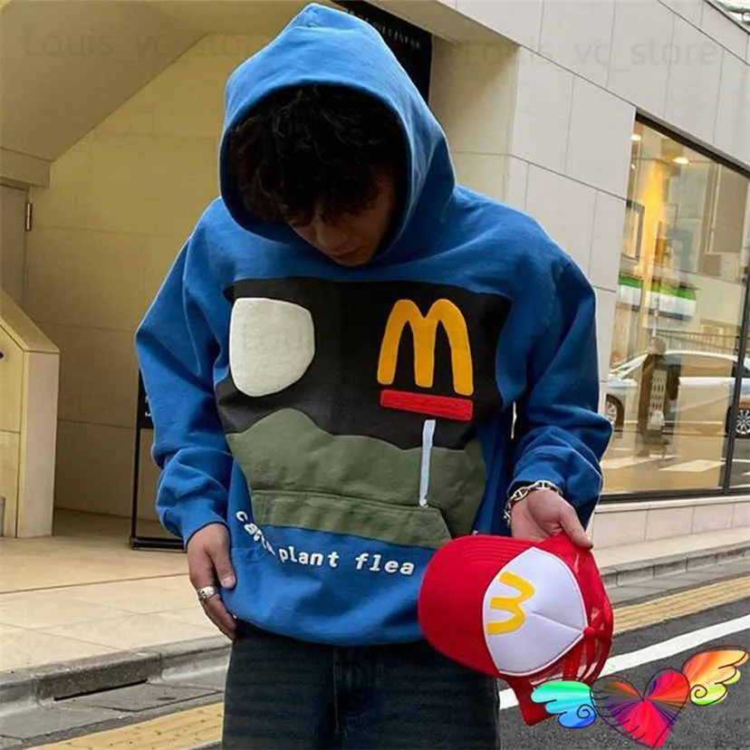 パーカー・フーディ Cactus Plant Flea Market / Ye Must Be Born Again Hoodie Blue Cactus Plant Flea Market Born Again Hoodie Blue | Grailed
