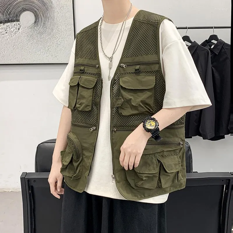 Mens Vests Summer Camouflage Unloading Tactical Vest Coat Casual Pographer  Waistcoat Mesh Work Sleeveless Multiple Pockets Jacket From Pileilang,  $27.36
