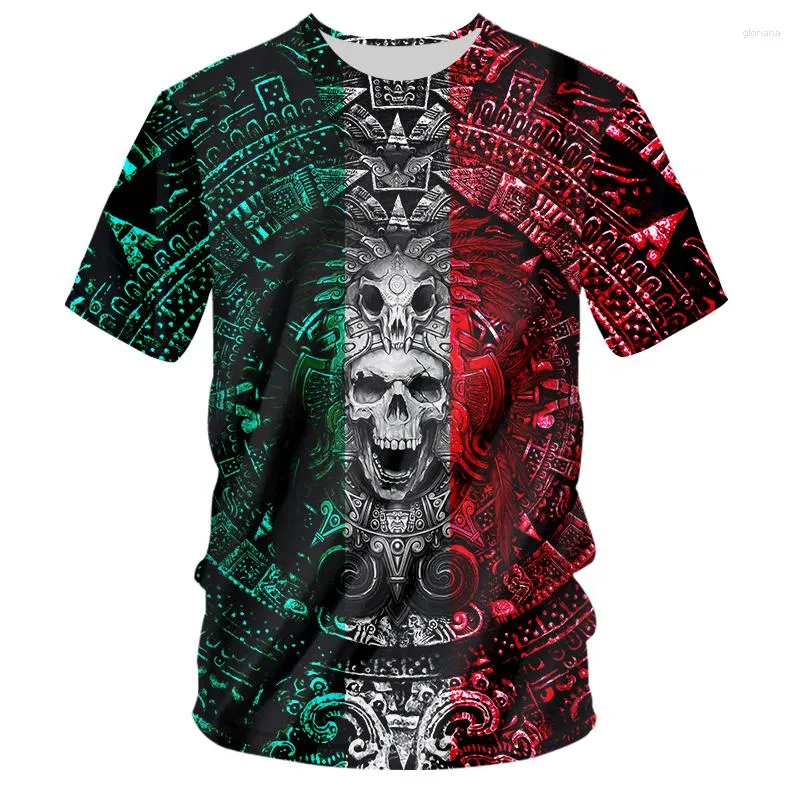 T-shirt da uomo Abbigliamento da uomo 2023 T-shirt a maniche corte con stampa teschio estiva da uomo Camicia 3D Casual traspirante Divertente personalizzata