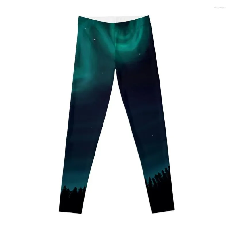 Active Pants Northern Lights In The Forest Leggings Clothing Fitness Training