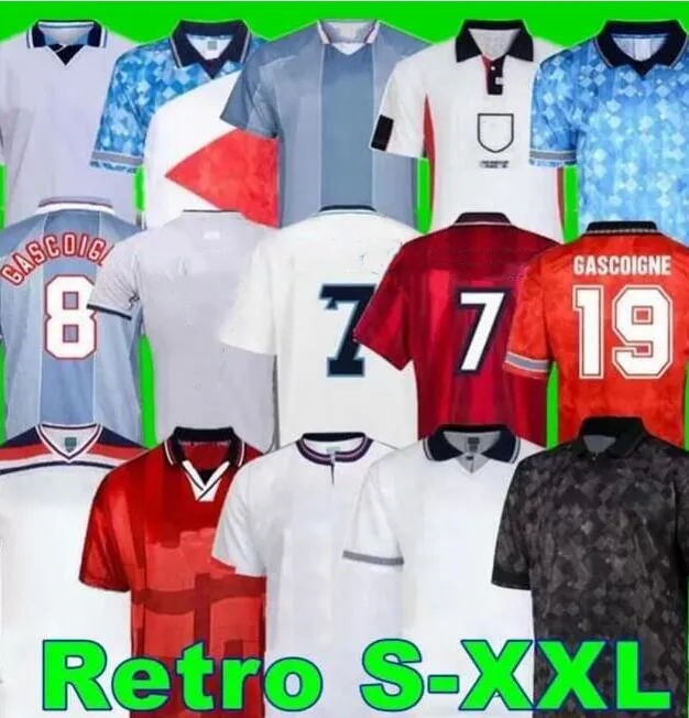 1982 1994 1998 2002 1996 2008 1989 England soccer jerseys Blackout kits GERRARD GASCOIGNE OWEN Retro football shirt BARNES 1990 mash up FOWLER ROBSON SCHOLES