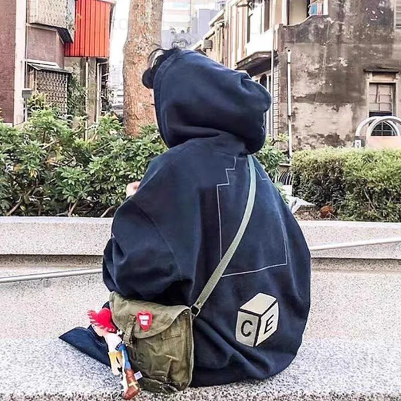 High Quality 450g Thick Cotton Black Tech Fleece Hoodie With