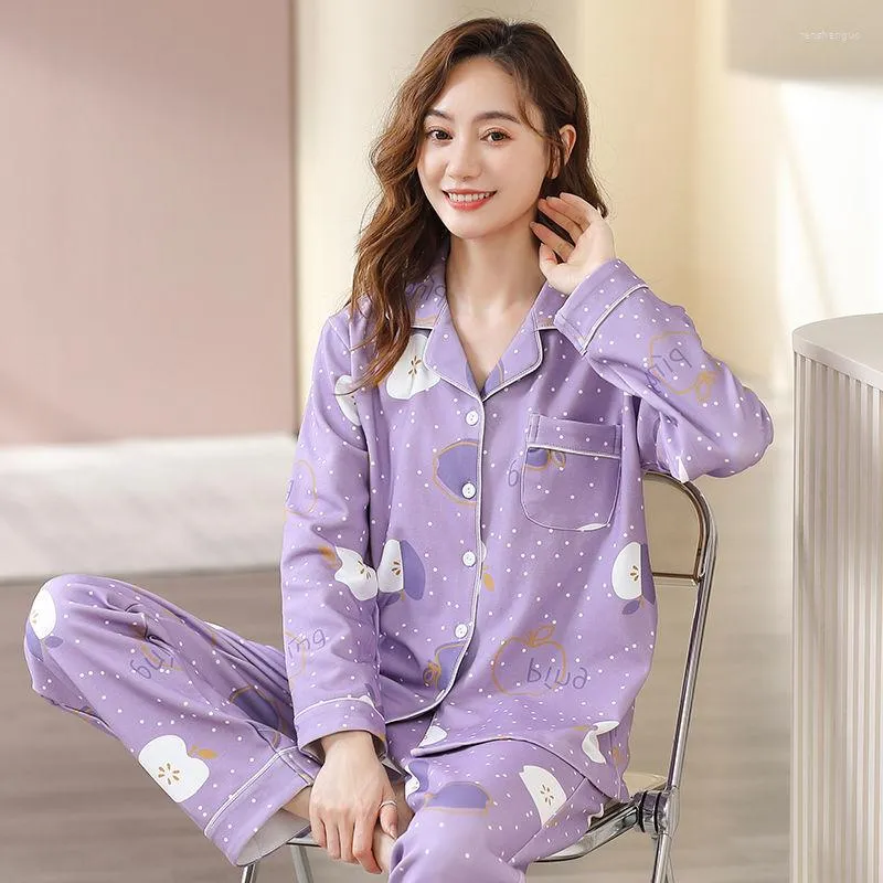 Dames Nachtkleding Herfst Winter Nachtkleding Kawaii Pyjama Sets Meisjes Pyjama Loungewear Pijama Mujer Homewear