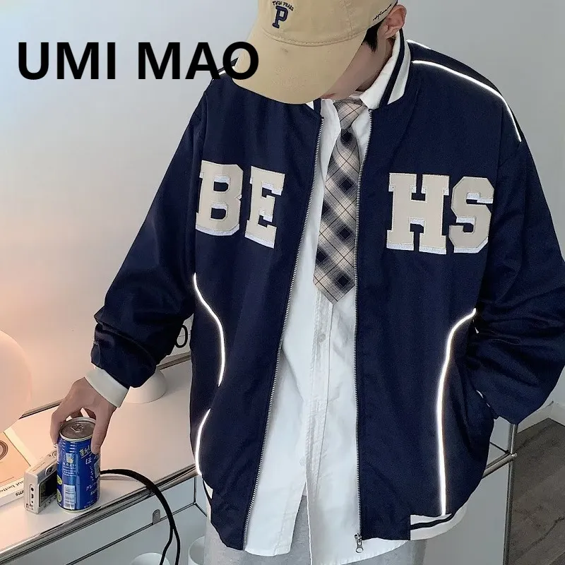 Mens Jackets UMI MAO Clothing Retro Letter Embroidery Baseball Uniform Women Spring Autumn Trendy Ins Couples Versatile Casual Jacket 230804