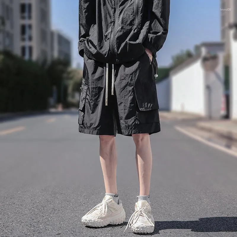 Pantaloncini da uomo Estate Uomo Moda Tasca retrò Giapponese Streetwear Hip-Hop Allentato Gamba larga Mens Cargo M-3XL