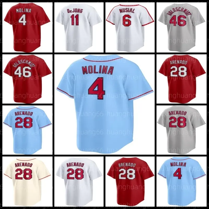 Louis''Cardinals''nolan Arenado Baseball Jersey 40 Willson Contreras 46 Paul Goldschmidt Yadier Molina Albert Pujols Smith Tyler Oneill Lars Nootbaar