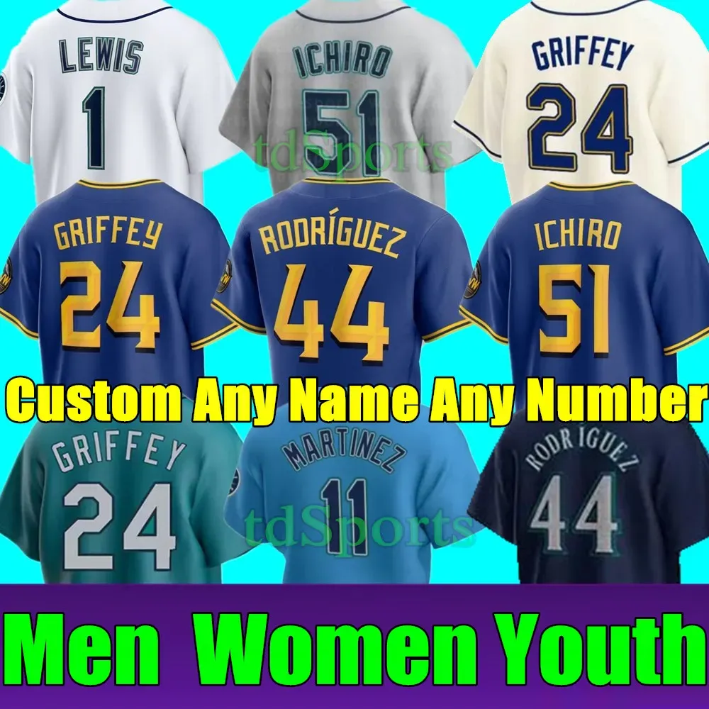 Seattle''Mariners''S-4XL 24 Ken Griffey Jr 44 Julio Rodriguez 2023 City Connect Baseball Jerseys JP Crawford Edgar Martinez Seattle Suzuki Ichiro Jarred