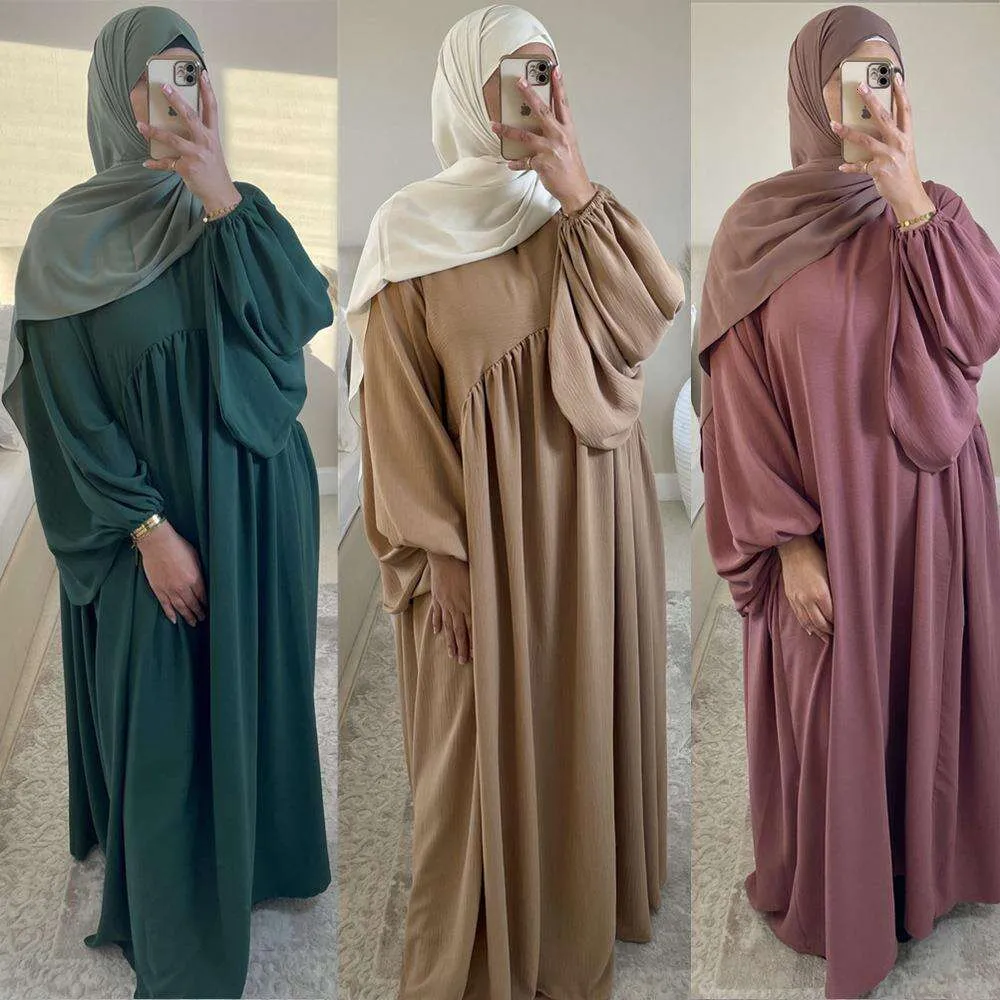 Burqa arabe du moyen-orient cousue, grande Robe ample de couleur Pure pour femmes musulmanes
