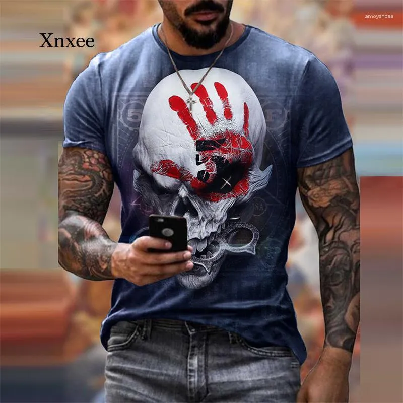 T-shirts pour hommes 2023 T-shirt pour hommes Harajuku Hommes Tee Fashion Poker Card Printing Short Sleeve Casual O-Neck Male Tops Summer Streetwear