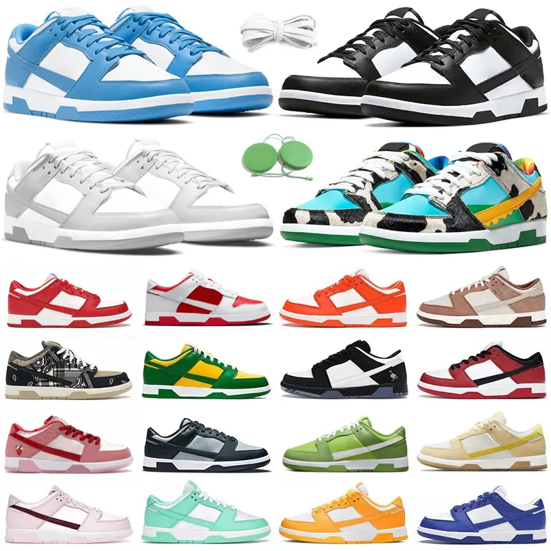 Men Designer Designer Sneakers Buty do biegania płaskie trampki panda biała czarna szara mgła potrójna różowa uniwersytet niebieski czerwony aktywny fuksia Wolf Grey Sanddrift Mens Treners