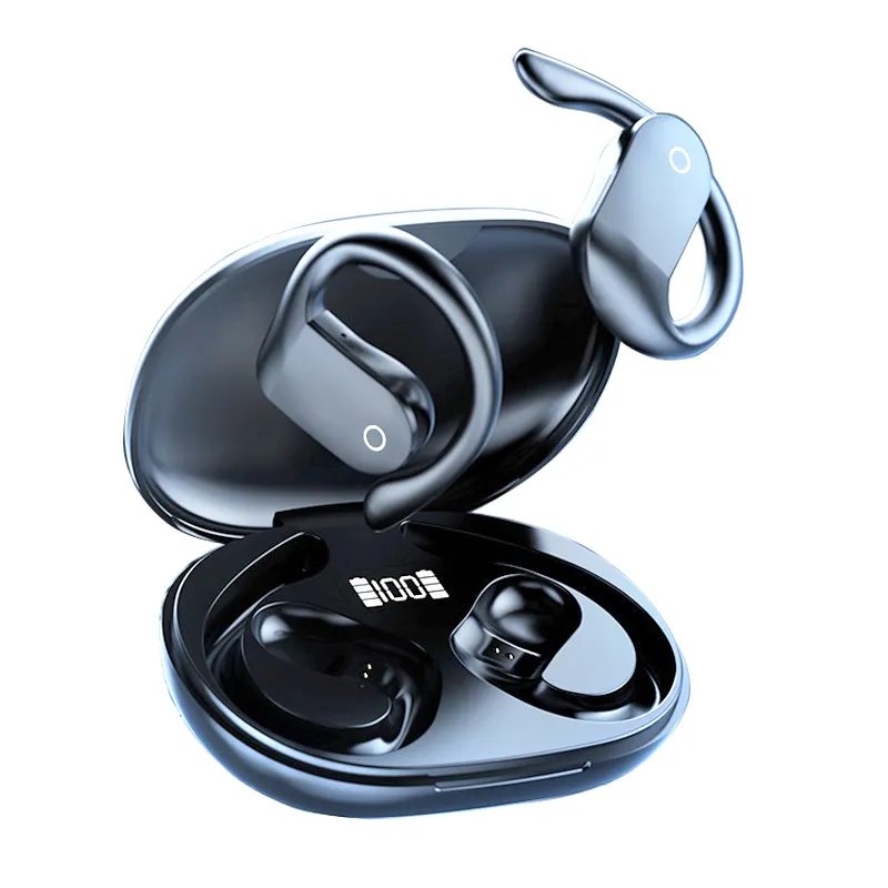 Not In Ear Earphones Sports Running Ipx5 Waterproof Headset Wireless Bluetooth Headphones Large Power LED Display Earhook Cuffie Earpiece Binaural Stereo Music From 18 72 DHgate