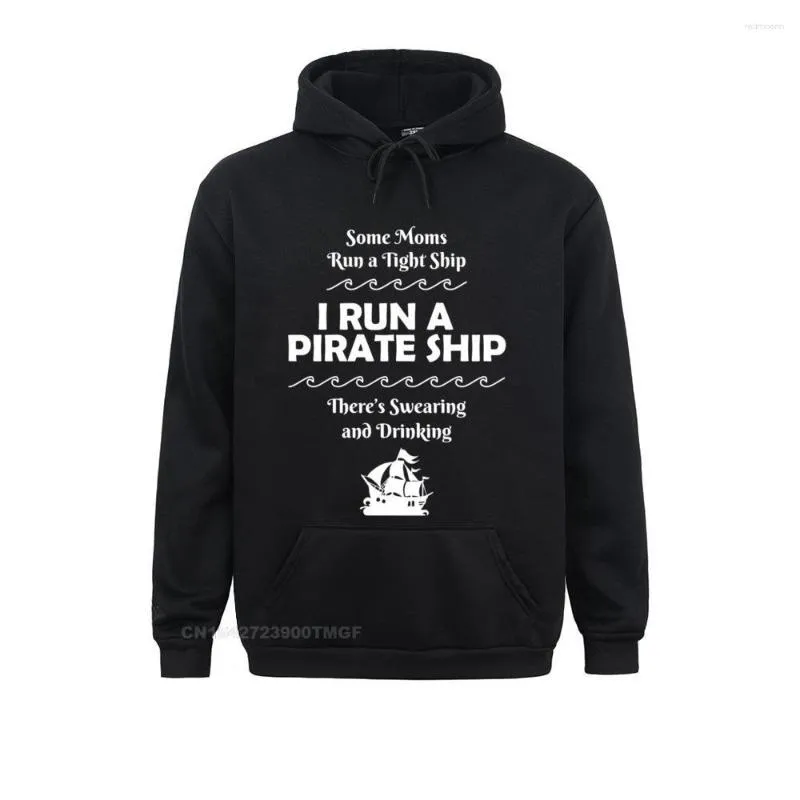 Felpe con cappuccio da uomo Family Young Streetwear Corro una nave pirata che beve parolacce divertente mamma madre pullover felpa con cappuccio giorno unico