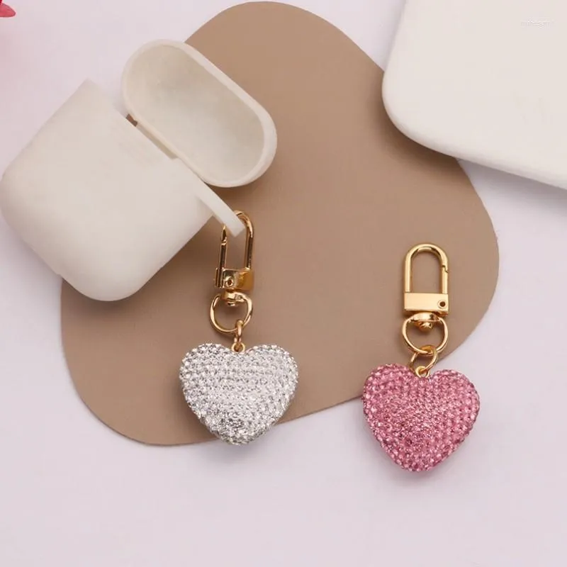 Klapety 2023 Crystal Heart Airpods Box Blapein Koreańska torba modowa urok uwielbia wisiorek akcesoria breyring