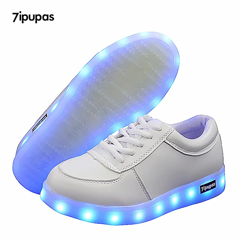 Sneakers 7ipupas Scarpe per bambini con scarpe da ginnastica leggere per ragazzi Primavera Autunno Bianco Illuminato Moda Ragazze Scarpe luminose Scarpe per bambini incandescente 230804