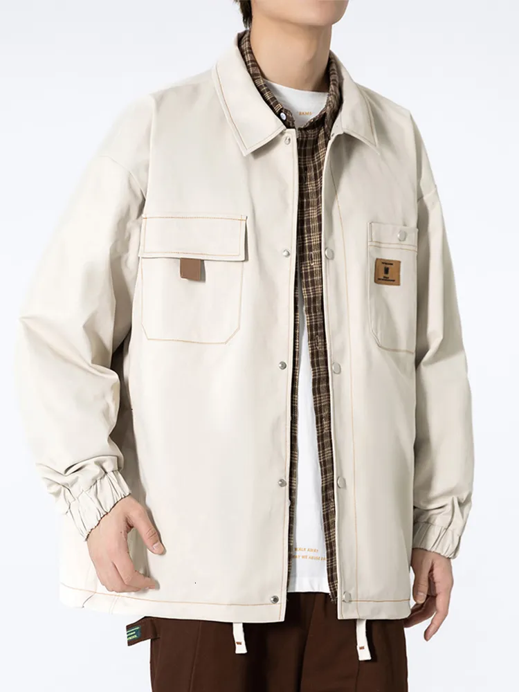 Mens Jackets Spring Cargo Plus Size Fashion Shirt Collar Loose Casual Windbreaker Work Coat 8XL 9XL 230804