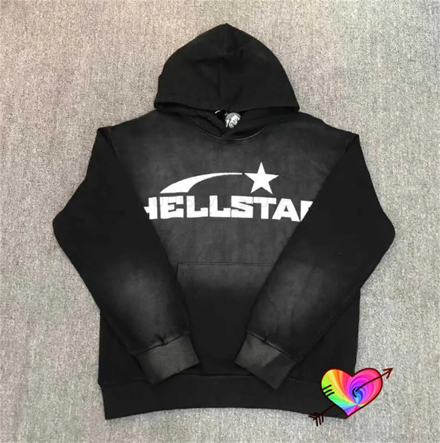 2023 Hellstar Dios Basic Hoodie Men Women 1 1 Vintage Black Hellstar Hoodie Wash Hoody Sweatshirts Star Pullovers T230806