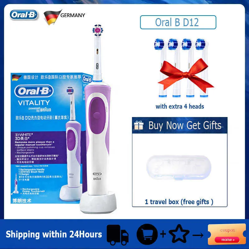 Oral B Electric Toothbrush Rotation Cleaning Oral 3D White Tooth Adult  Vitality Tooth Brush Inductive Charging + Gift Brush Head - AliExpress