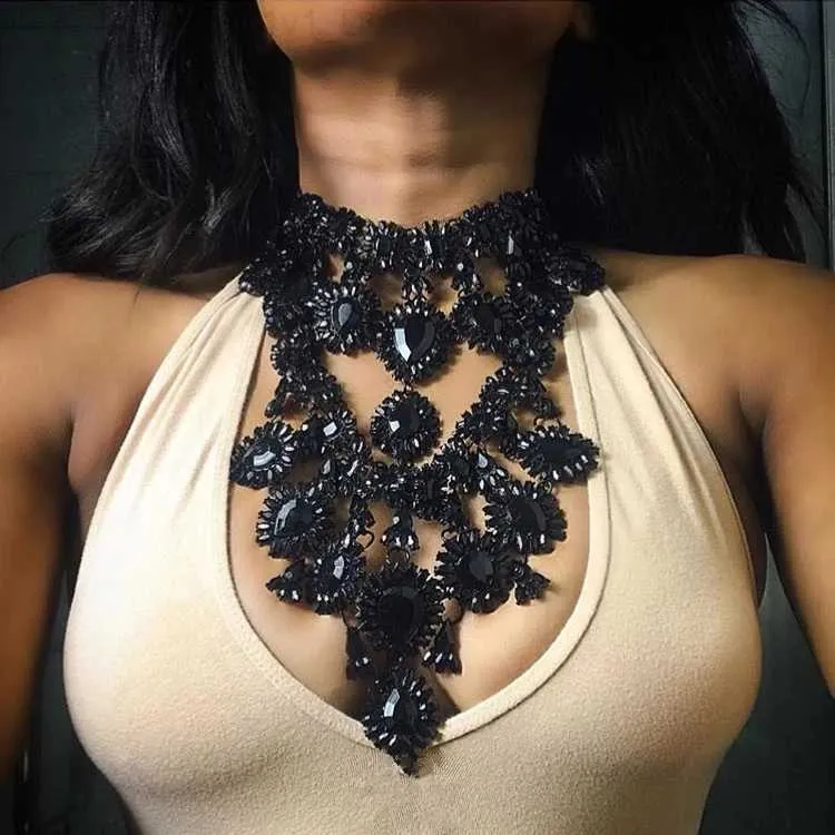 Fashion charming choker chunky on sale crystal rhinestone chain jewelry