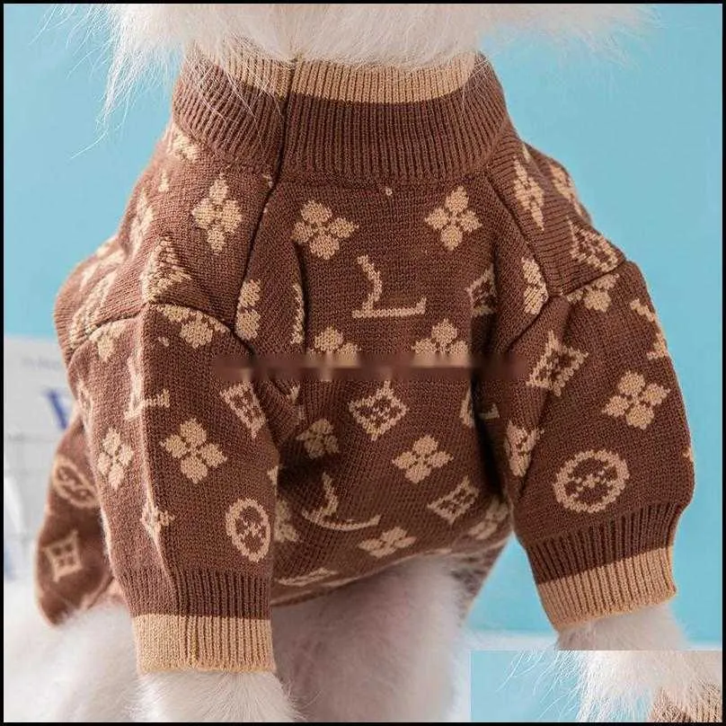 warm dog sweater brands dog apparel with classic jacquard letter pattern designer pet clothes for small medium dogs cat sweaters lightweight pets clothing coat s